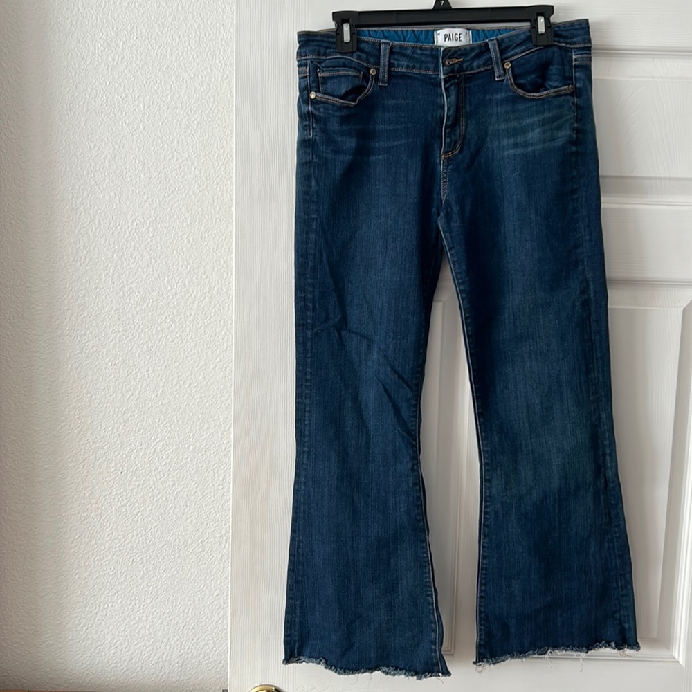 Dark blue stretch Paige jeans.”The Fiona”